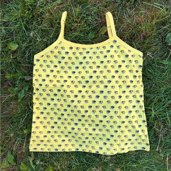 Yellow Bumble Bee Pattern Spaghetti Strap Cami Tank Top - Picture 1 of 1